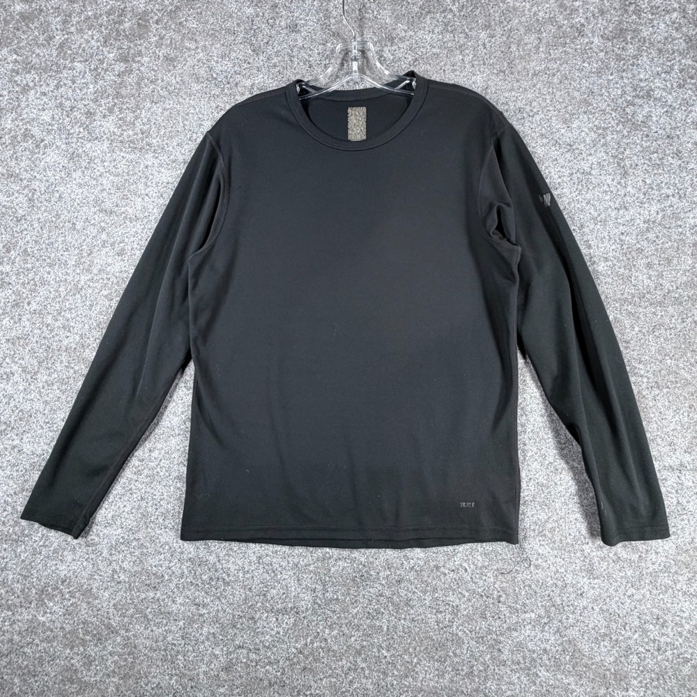 REI Recreational Equipment Long Sleeve T-Shirt Mens Black Casual UPF50+ Crewneck